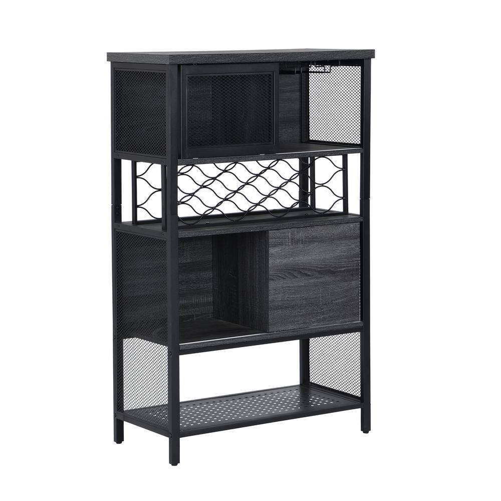 Tileon 32.28 in. W x 15.75 in. D x 52.56 in. H in Antique Black Metal and MDF Ready to Assemble Floor Base Kitchen Cabinet AYBSZHD738