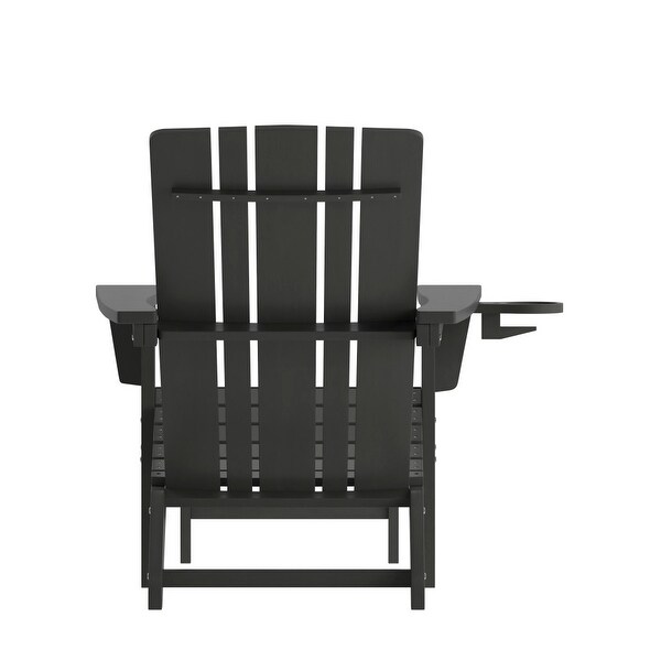 Commercial AllWeather Adirondack Chair with Pullout Ottoman and Cupholder