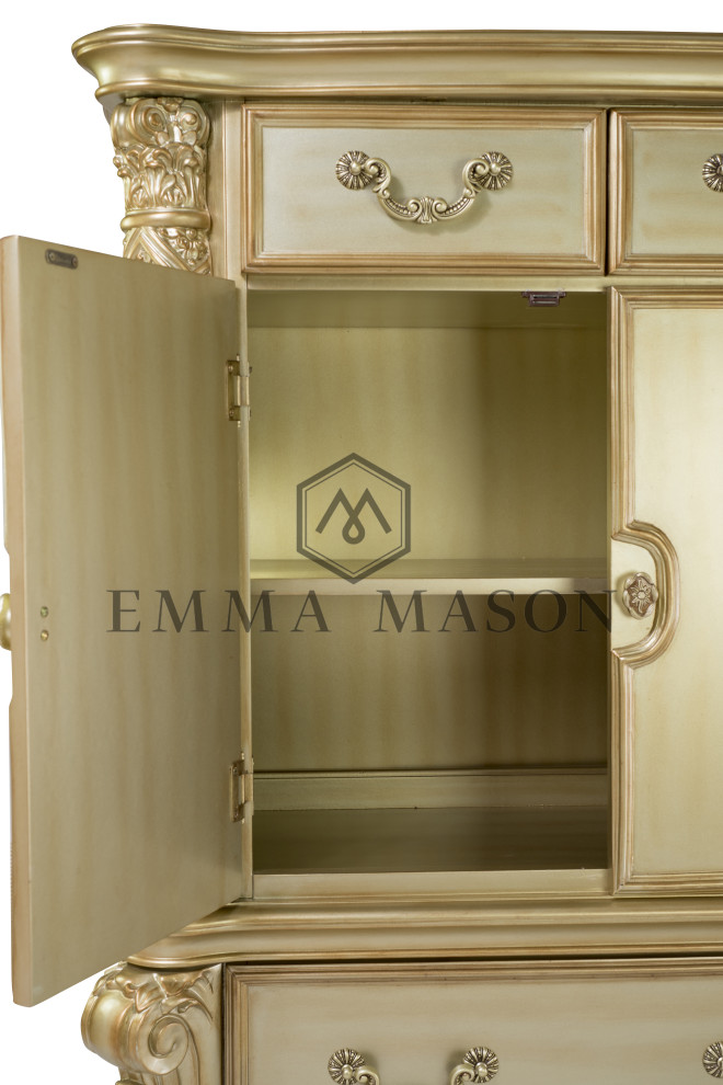 Emma Mason Signature Paragon Chaise in Gold Patina   Victorian   Accent Chests And Cabinets   by Emma Mason  Houzz