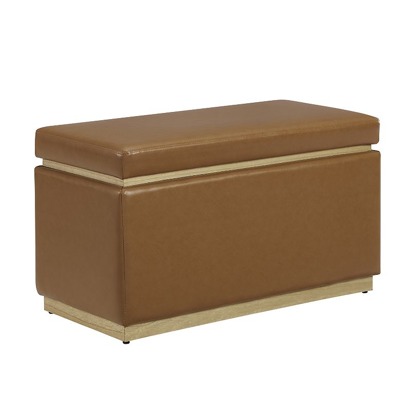 Linon Blanche Rectangle Storage Ottoman