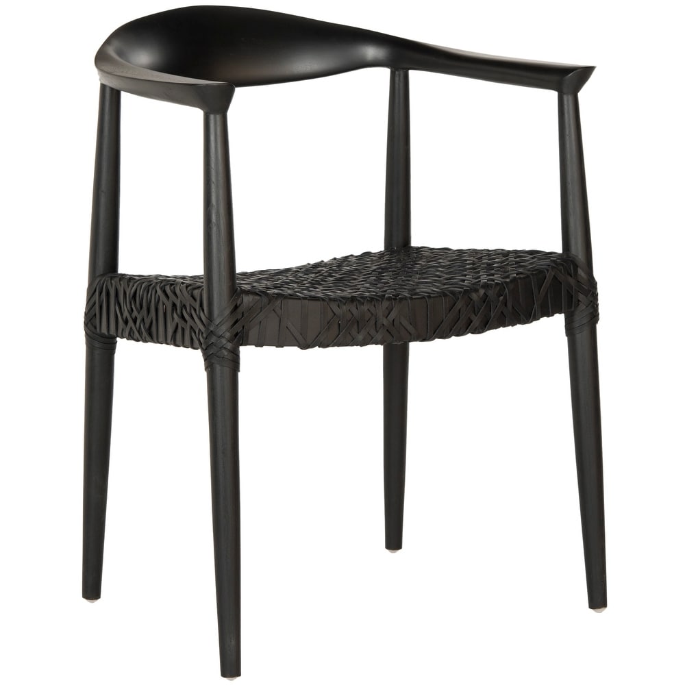 SAFAVIEH Bandelier Black Rural Woven Dining Arm Chair   24.8\