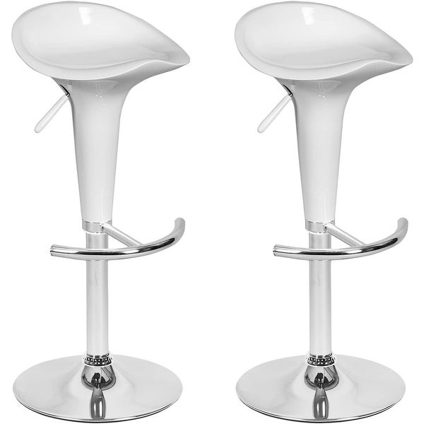 High Gloss Ergonomic Adjustable Swivel BarStools with Footrest