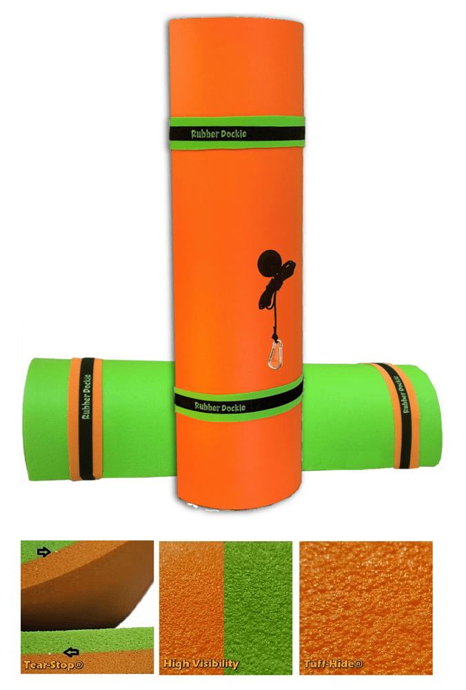 Rubber Dockie 9x6 ft Premium Foam Floating Water Mat Pad (Green and Orange)