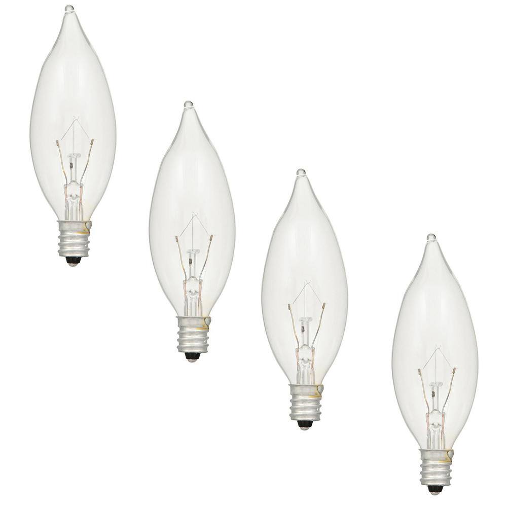 Sylvania 15-Watt Double Life B10 Incandescent Light Bulb (4-Pack) 10602