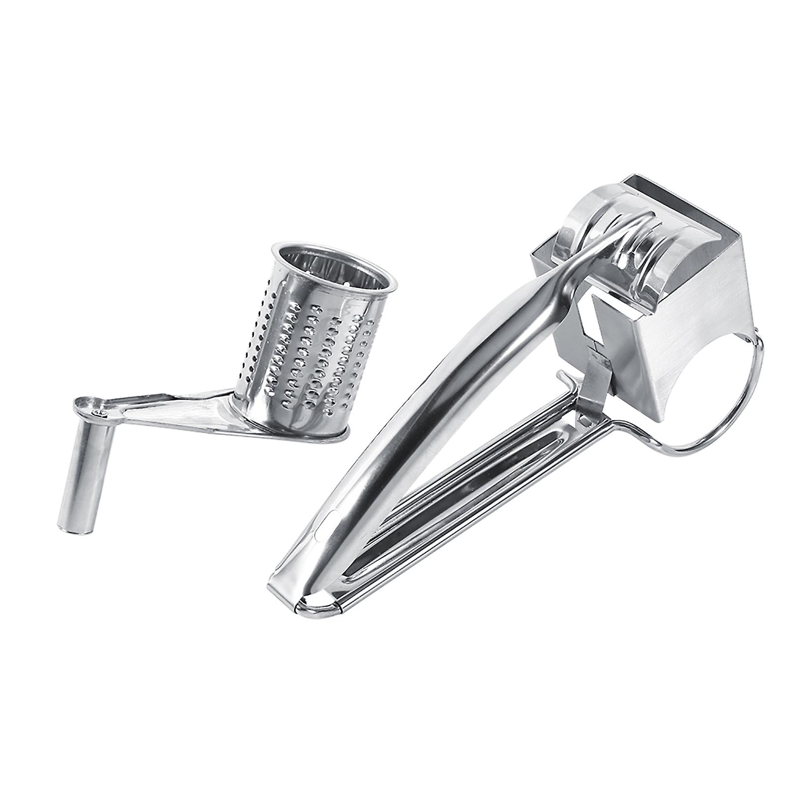 Multifunctional Kitchen Craft Rotary Stainless Steel Cheese Grater 1 Drums Slice Shred Tool