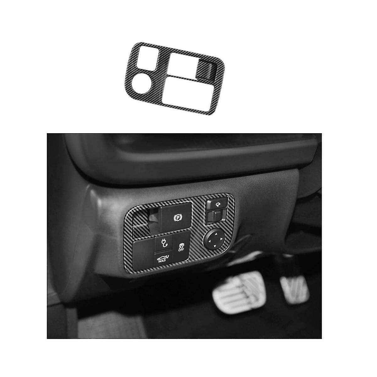 Carbon Fiber Headlight Switch Button Cover For Ioniq 6 2022 2023 Car Headlight Adjustment Frame Sti