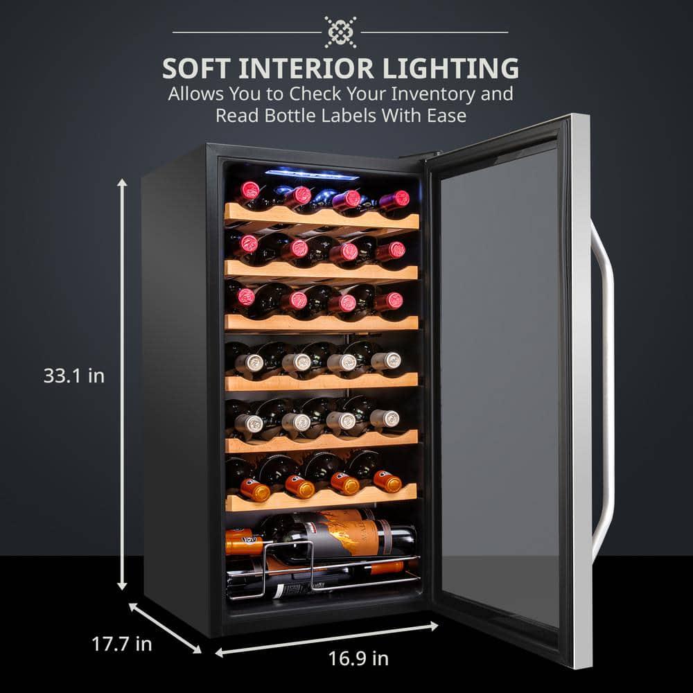 Ivation Wine Fridge Large Freestanding Wine Cooler Refrigerator 28 Bottles