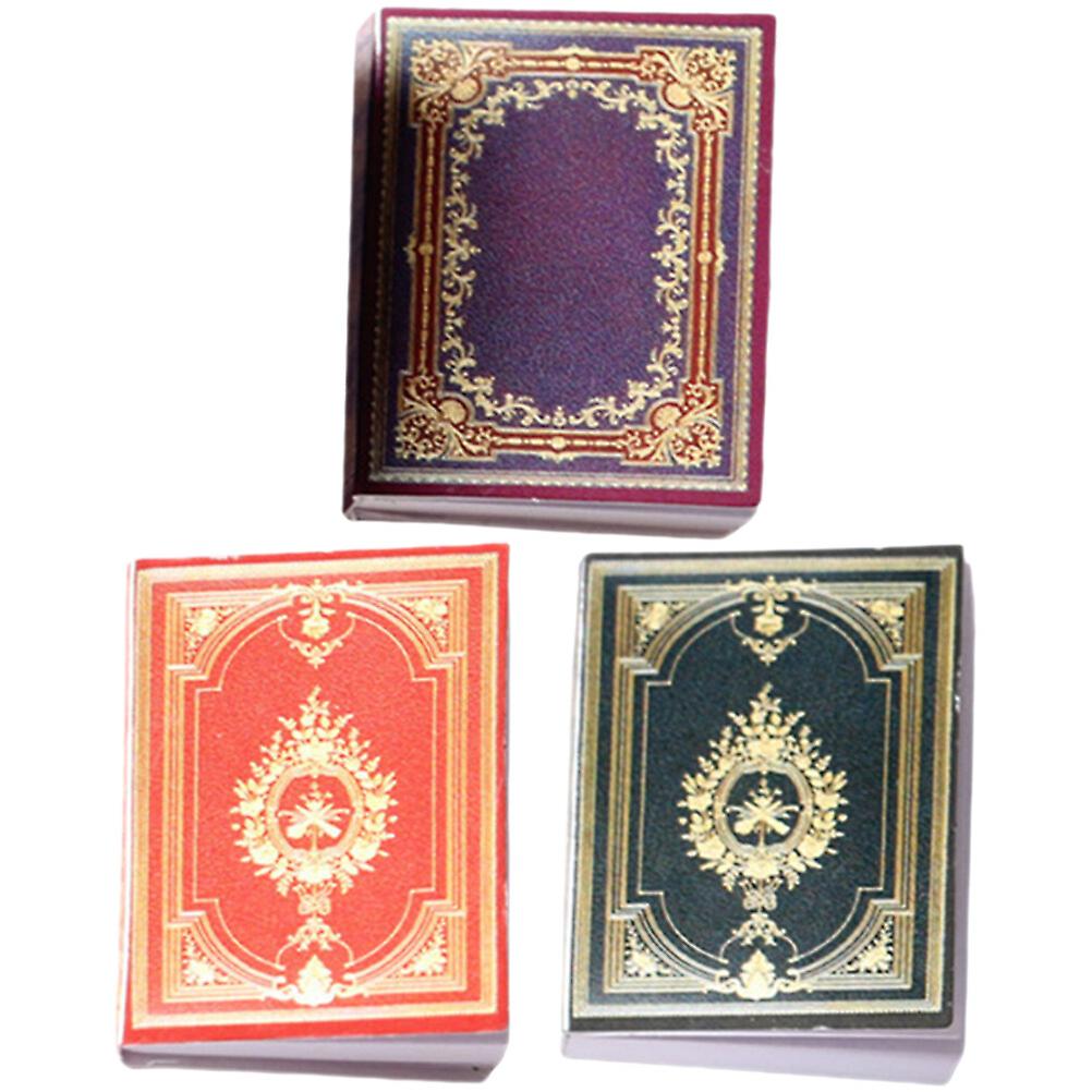 3pcs Miniature Books Mini Book Models Miniature House Books Tiny House Accessories