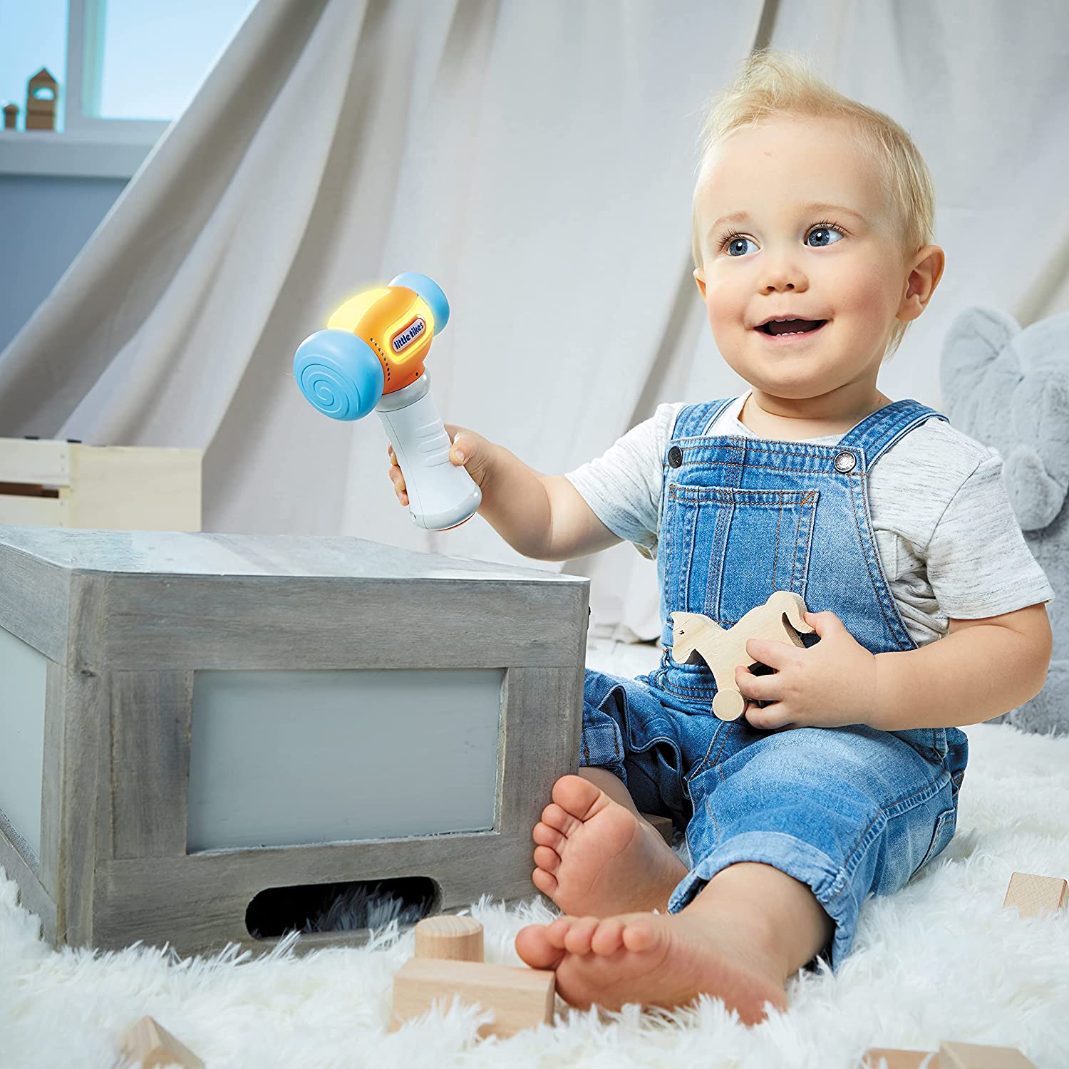 Little Tikes Count and Learn Hammer Soft and Textured Grip for Little Hands with Numbers Sounds Lights SFX Play Tool for Kids Toddlers Boys Girls Age 9+ months