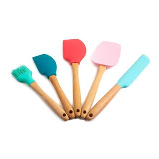 Core Kitchen Nostalgia Light Beechwood and Silicone Utensils (Set of 5) 16702