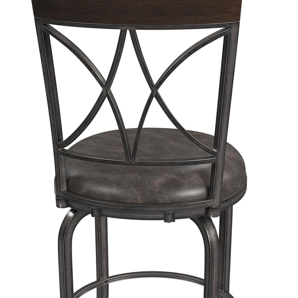 Hillsdale Furniture Killona 26 in. Swivel Counter Stool in Antique Pewter 5772-826