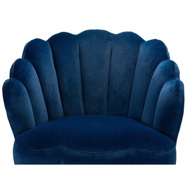 Eleanora Morden Scalloped Velvet Arm Chair with Tufted Back by HULALA HOME