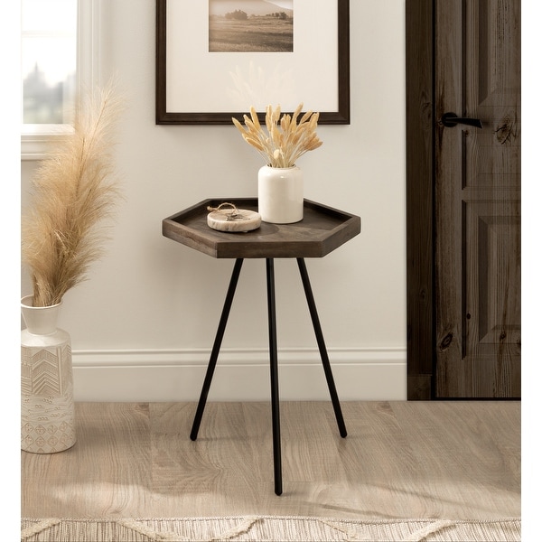 Kate and Laurel Kashvi Metal Hexagon Side Table