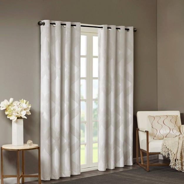 Byron Ogee Knitted Jacquard Blackout Curtain Panel