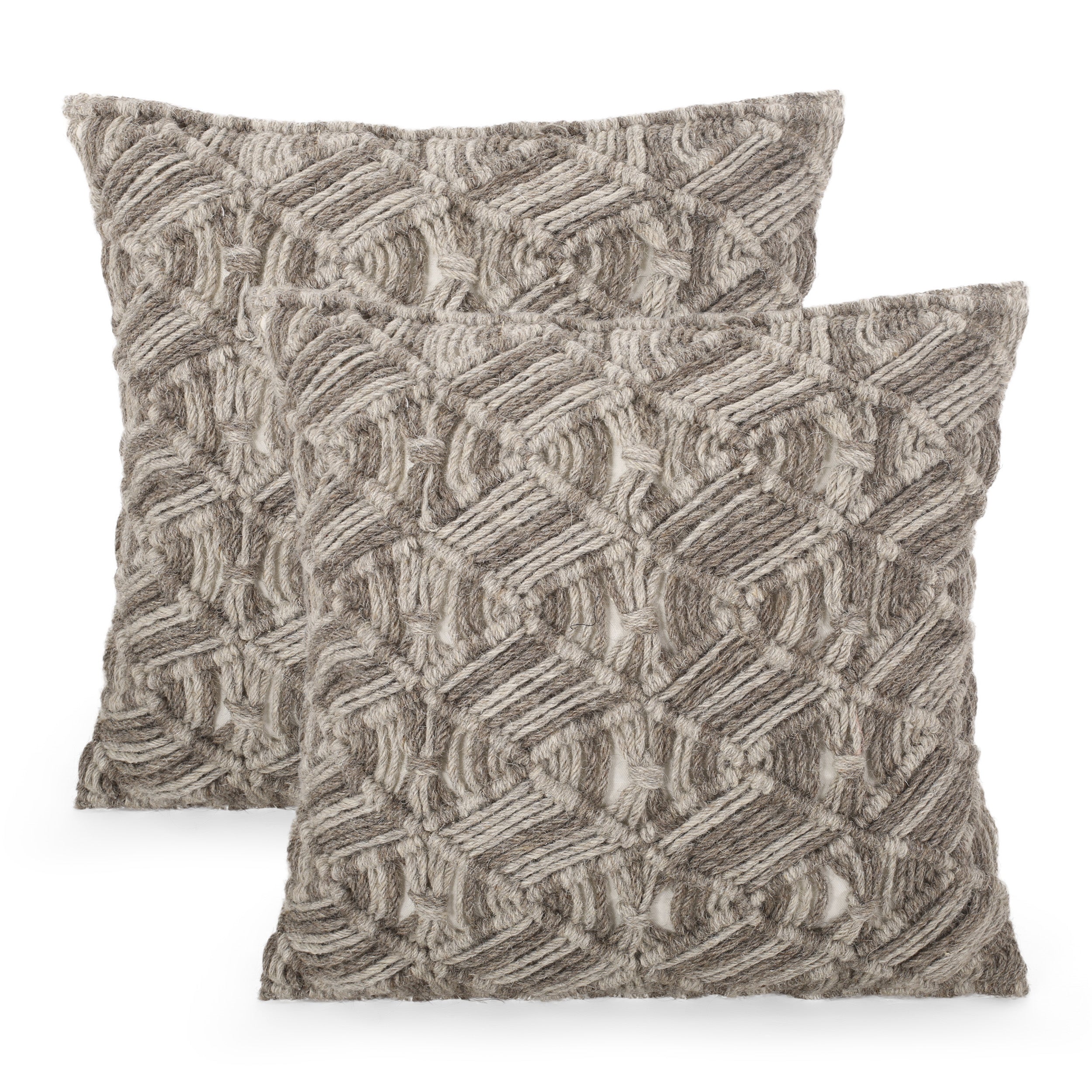 Jeniah Macrame Boho Throw Pillow