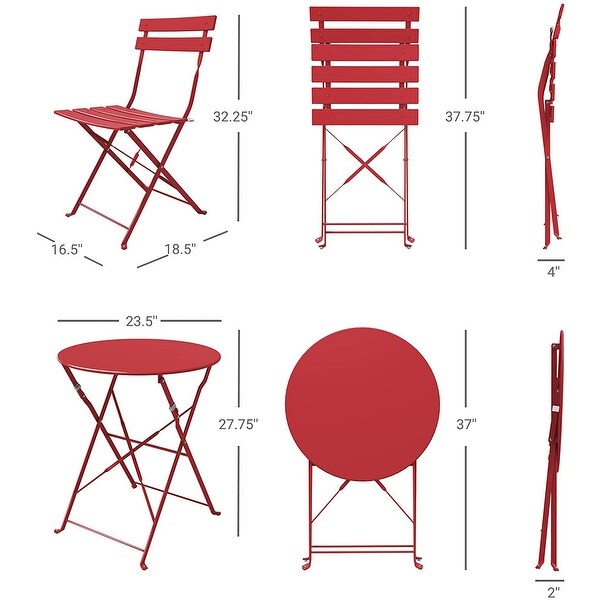 3PCS Steel Patio Bistro Set