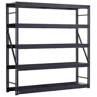 Husky 5-Tier Industrial Duty Steel Freestanding Garage Storage Shelving Unit in Black (90 in. W x 90 in. H x 24 in. D) N2W902490W5B