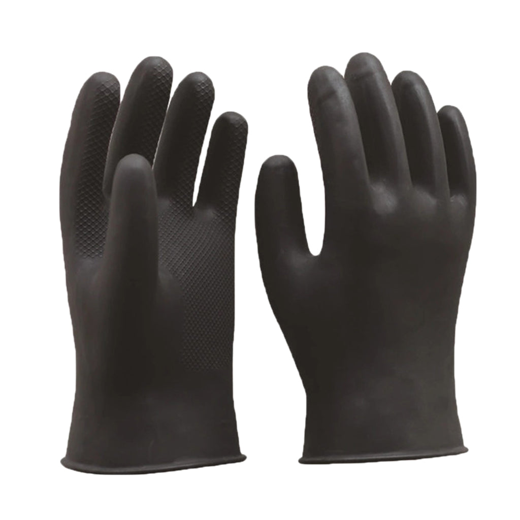 Long Industrial Rubber Latex Gloves Work Gardening Gloves Black 31cm