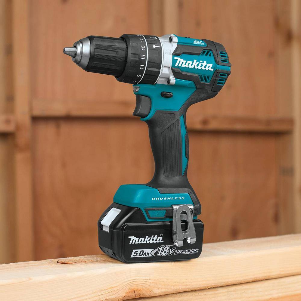 Makita 18V LXT Lithium-Ion Brushless Cordless 2-Piece Combo Kit (Hammer Drill Impact Driver) 5.0 Ah XT269T