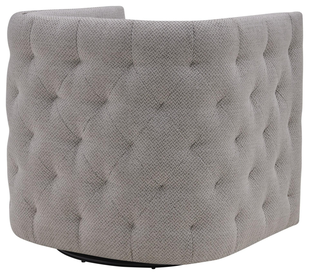 Camari Fabric Swivel Tufted Chair  Cardiff Gray   Transitional   Armchairs And Accent Chairs   by Virgil Stanis Design  Houzz