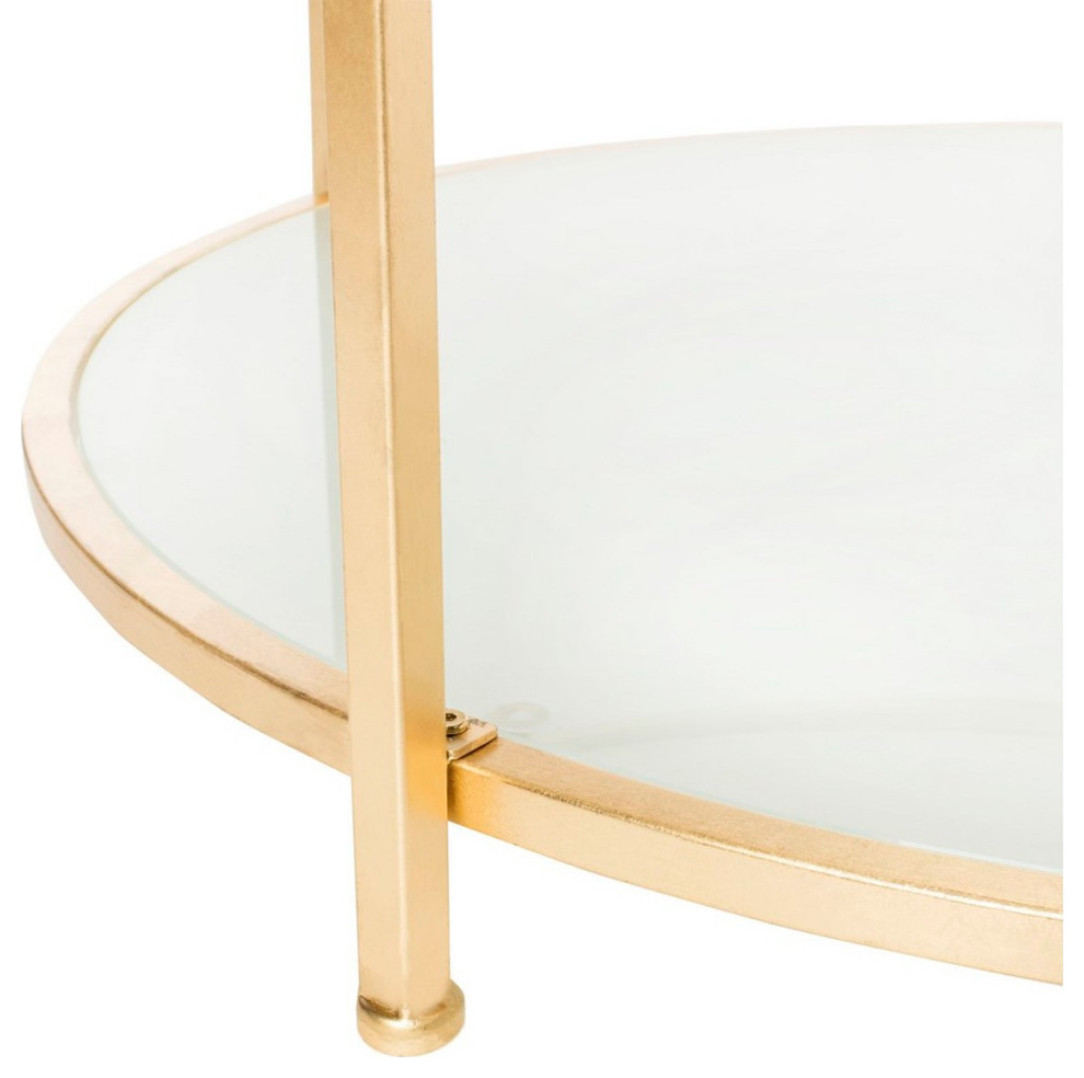 Ginger 2 Tier Round Coffee Table Gold   Modern   Coffee Tables   by Virgil Stanis Design  Houzz