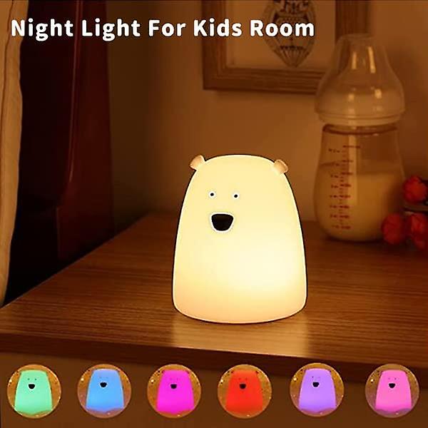 Night Light For Kids， Baicccf Cute Night Lamp Battery Powered Night Light For Kids Silicone Soft Led Nightlights， Baby Nursery Squishy Light Birthday