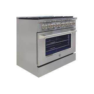 Brama 36 in. 5.2 cu. ft. Gas Range in Stainless Steel BR-36SSGG