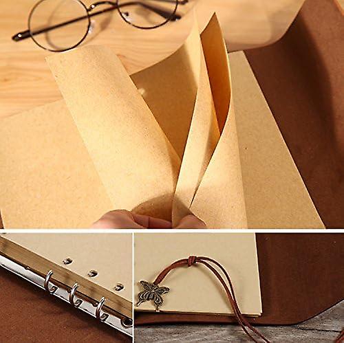 Leather Journal， Maleden Vintage Spiral Bound Notebook Refillable Dairy Sketchbook Travel Journal To Write In With Blank Pages (a6， Red Brown)