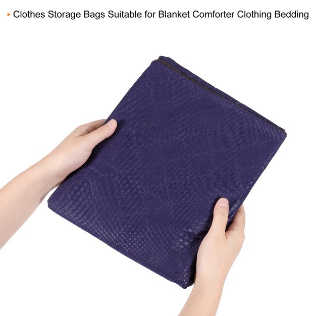 Unique Bargains Foldable Reinforced Handle Sturdy Zippers Closet Organizer Clothes Storage Bags