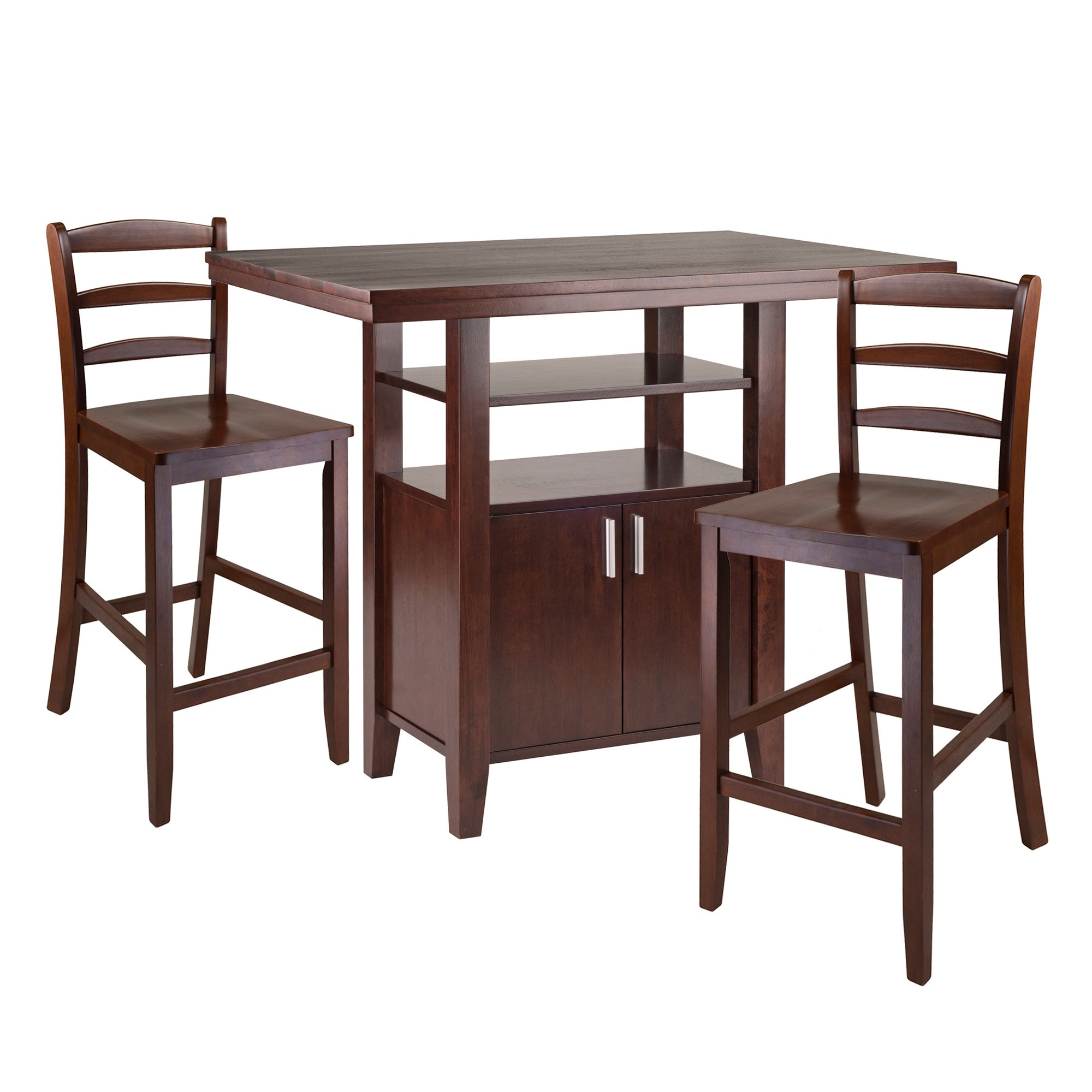 3 Walnut Albany Dining Set High Table Ladder Back Counter Stool 39.25