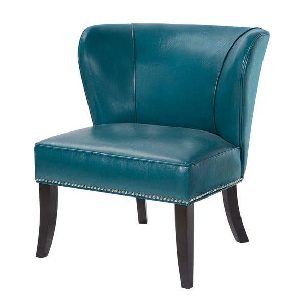 Madison Park Sheldon Blue Concave Back Armless Chair