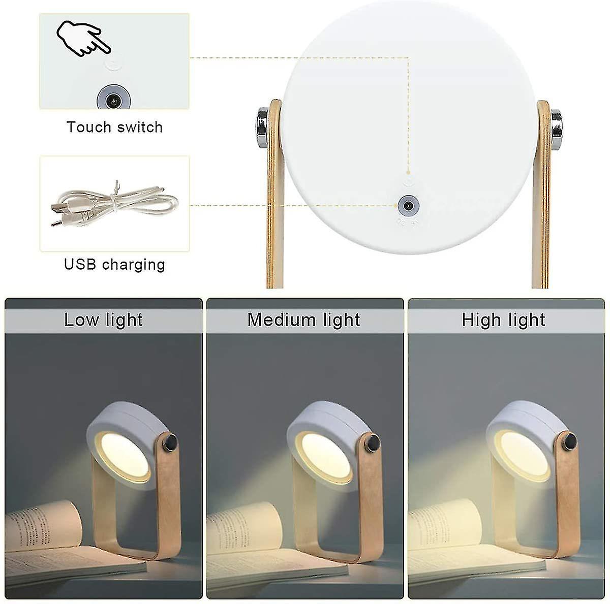 Foldable Touch Dimmable Reading LED Night Light Portable Lantern Lamp USB Rechargeable