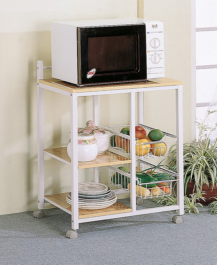 Coaster Home Furnishings Aamil 3-Shelf Kitchen Cart with 2 Storage Compartments