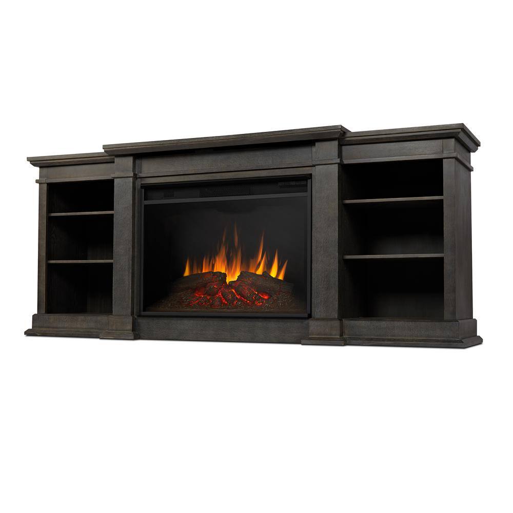 Real Flame Eliot Grand 81 in. Electric Fireplace TV Stand Entertainment Center in Antique Gray 1290E-AGR