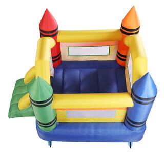 Nyeekoy 12.1 ft. x 9.2 ft. Inflatable Bounce House Kid Jump Castle Bouncer with Slide and Air Blower Fan TH17G0161SE