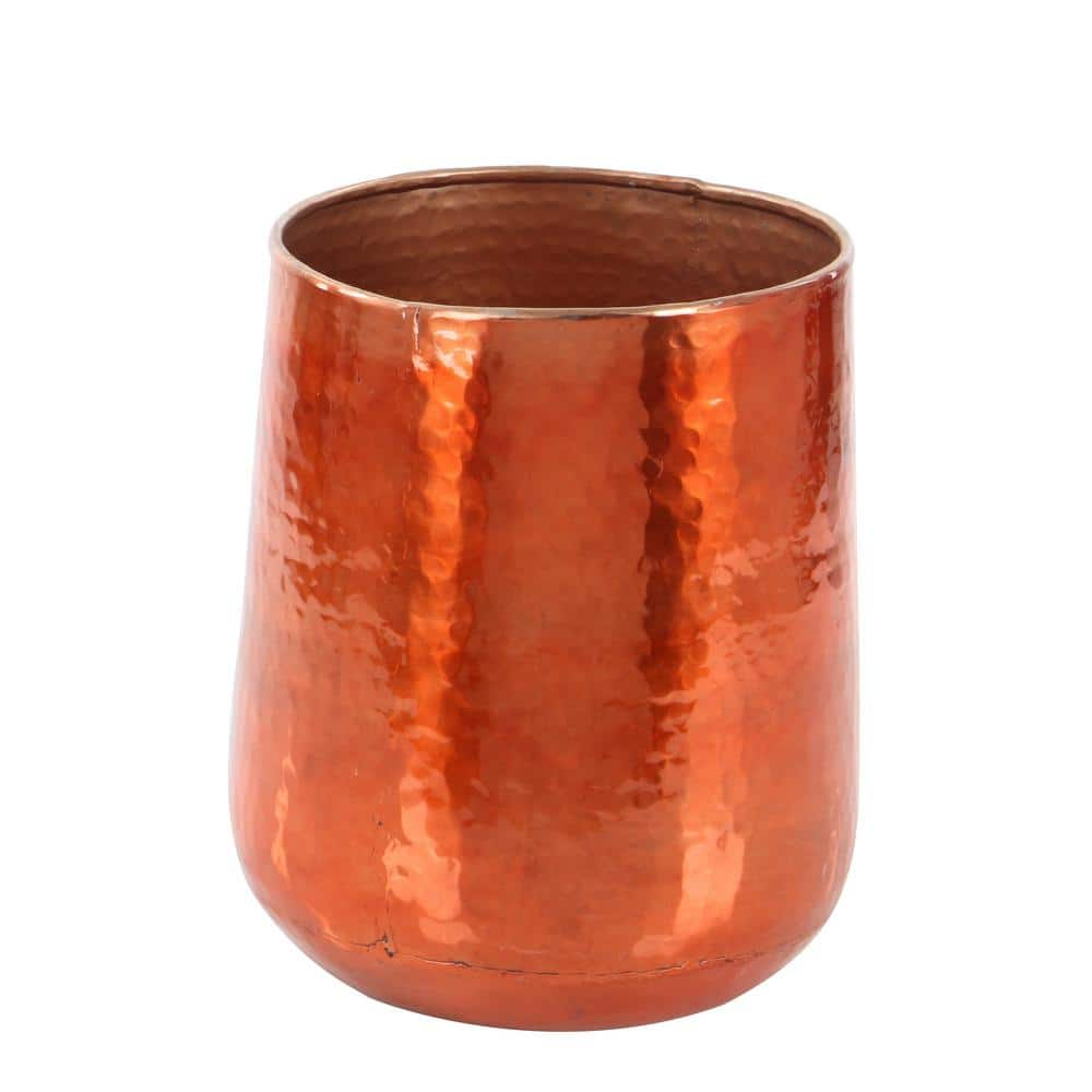 Litton Lane 13in. Medium Copper Aluminum Indoor Outdoor Planter with Hammered Details (3- Pack) 49684