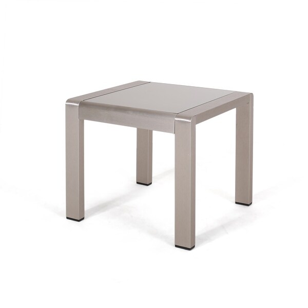 Cape Coral Outdoor Aluminum Side Table (Set of 2) by Christopher Knight Home