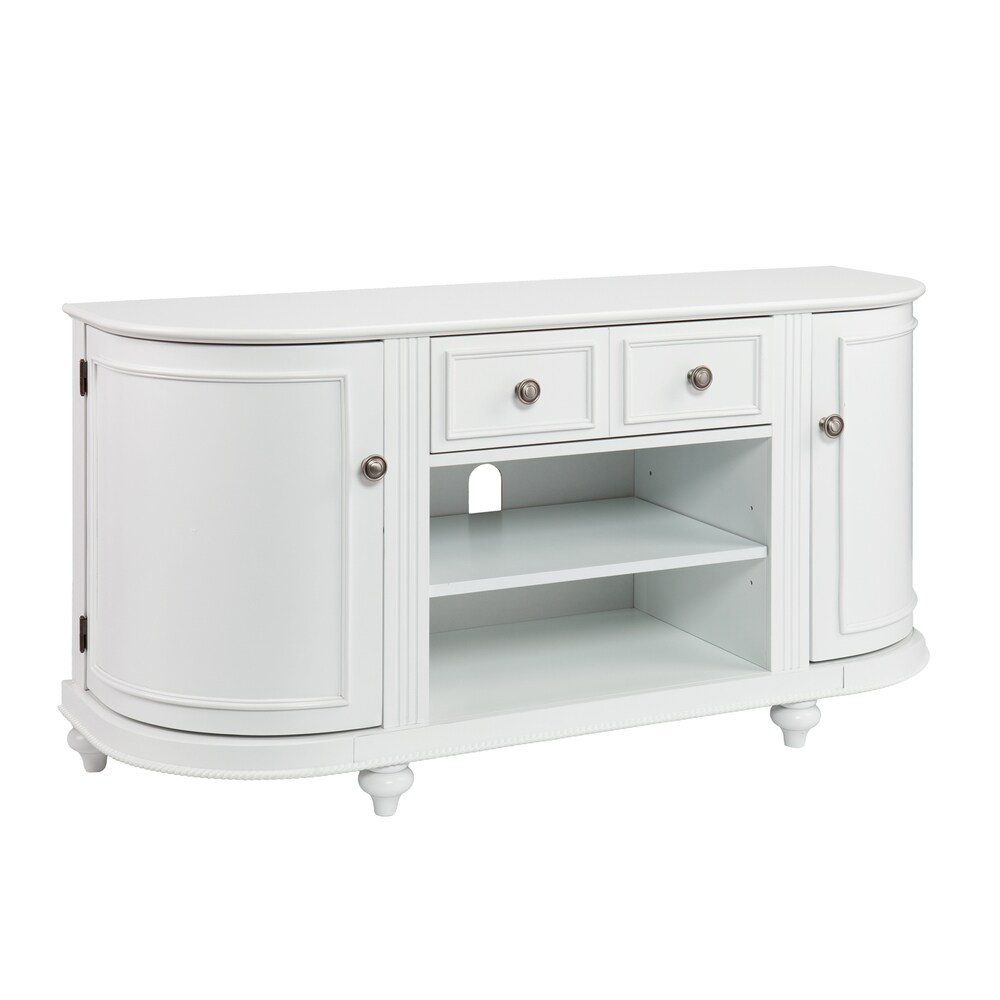 SEI Furniture Wells Modern Farmhouse White Media TV Stand for TV's up to 46\