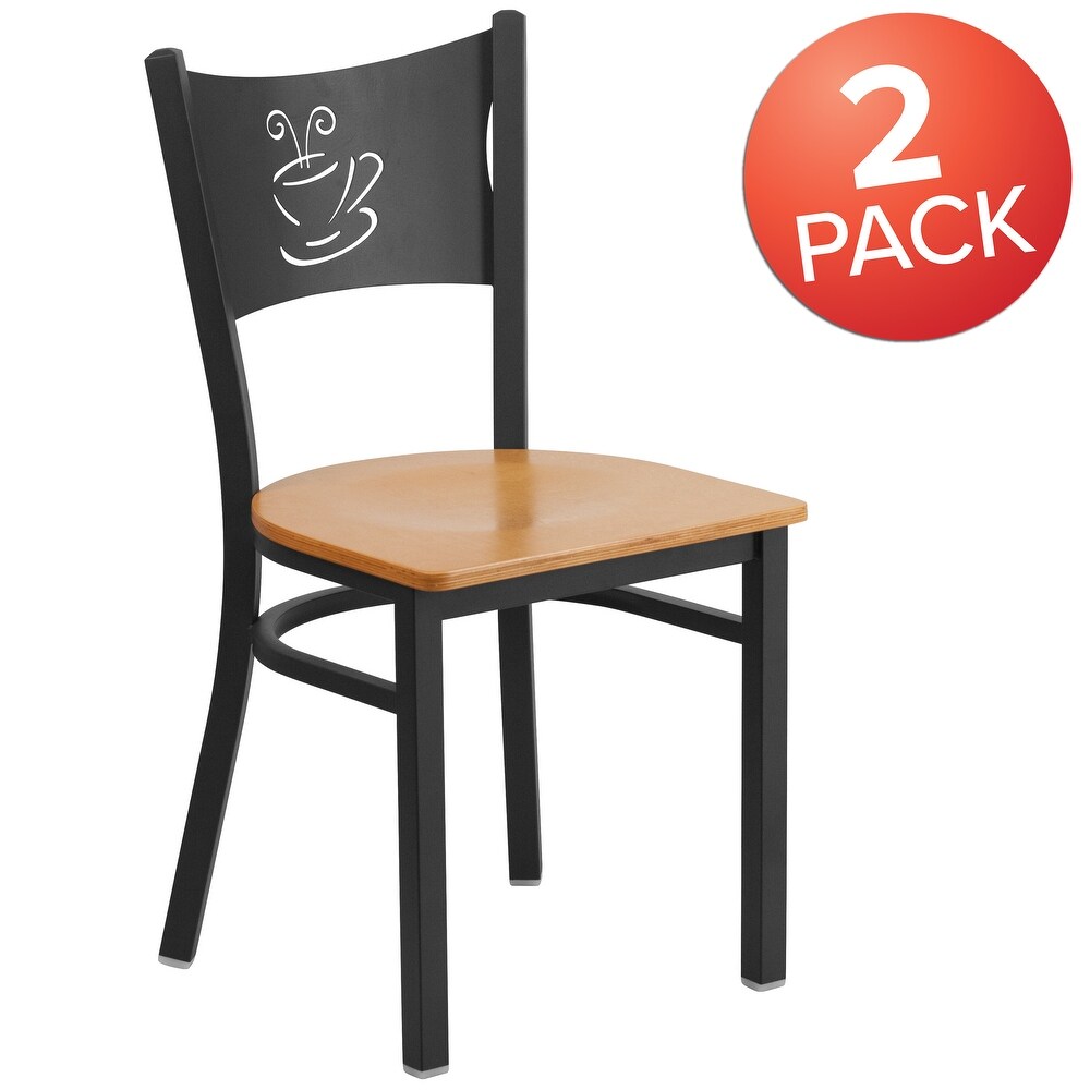 2 Pack Coffee Back Metal Restaurant Chair   17.25\