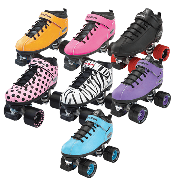 Riedell Quad Roller Skates - Dart- Zebra， Solid Colors