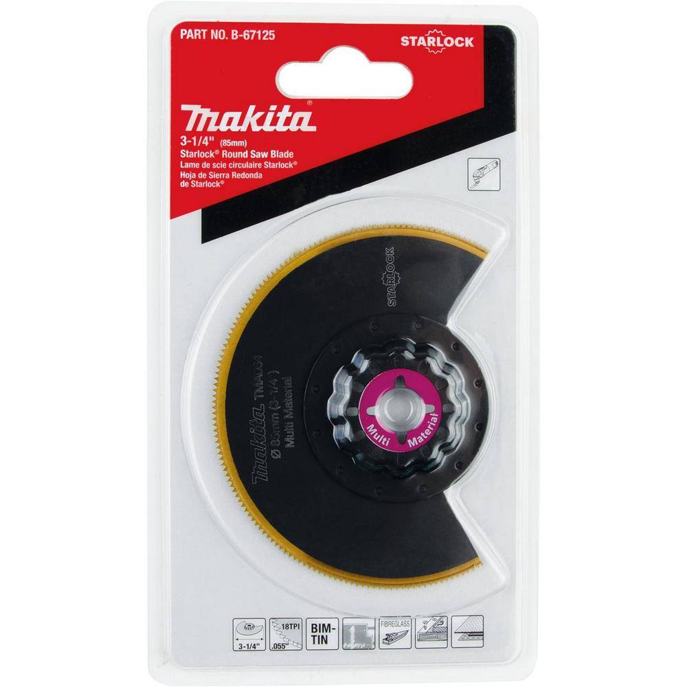 Makita 3-14 in. Starlock Round Saw Blade (BiM-TiN) 18 TPI B-67125