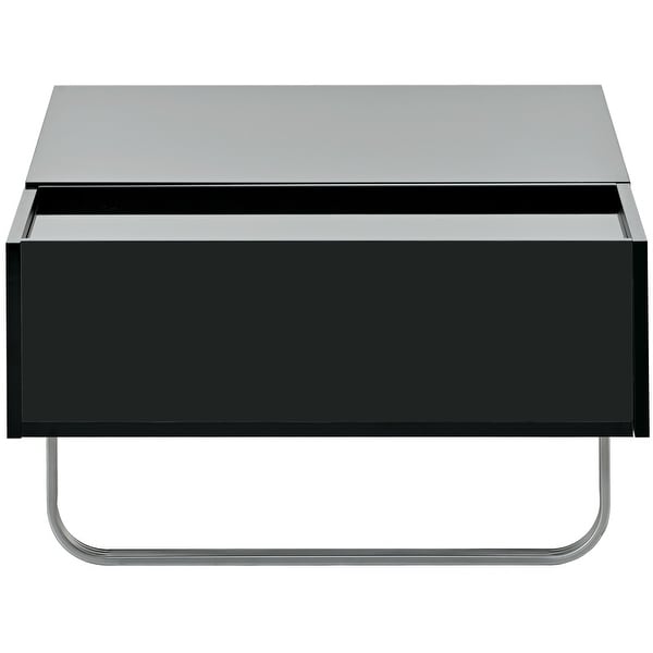 Modern Coffee Table with Lifted Tabletop and High-gloss Surface， Lift-top