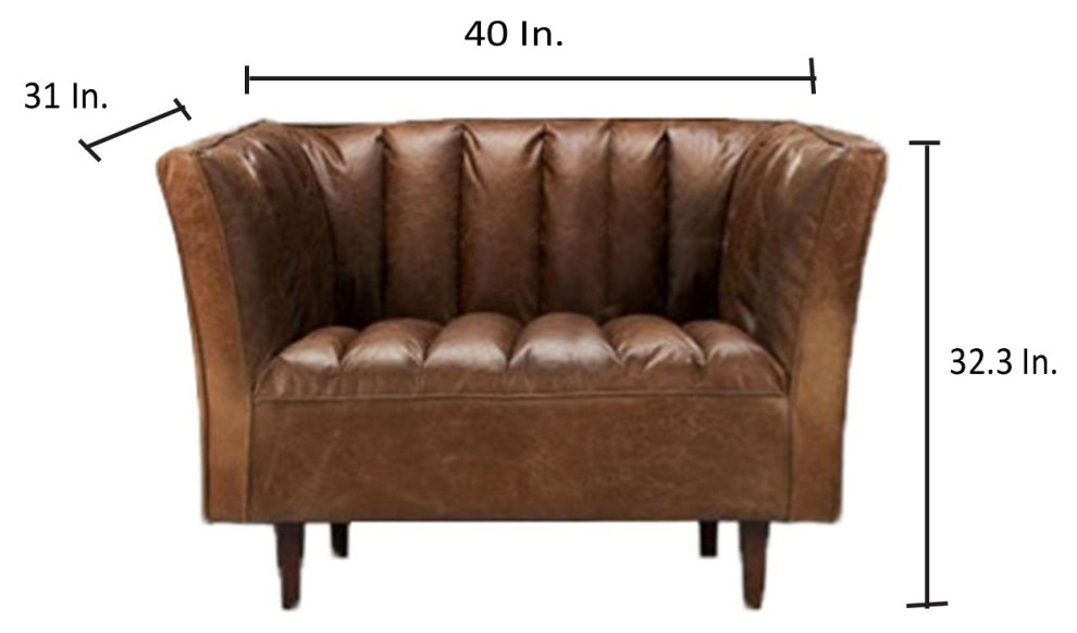 Pax Leather Chair Brown   Midcentury   Armchairs And Accent Chairs   by Primitive Collections  Houzz