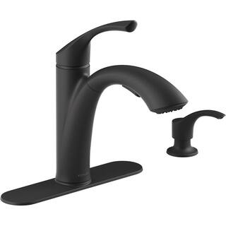 KOHLER Mistos Single-Handle Pull-Out Sprayer Kitchen Faucet in Matte Black K-R72510-SD-BL