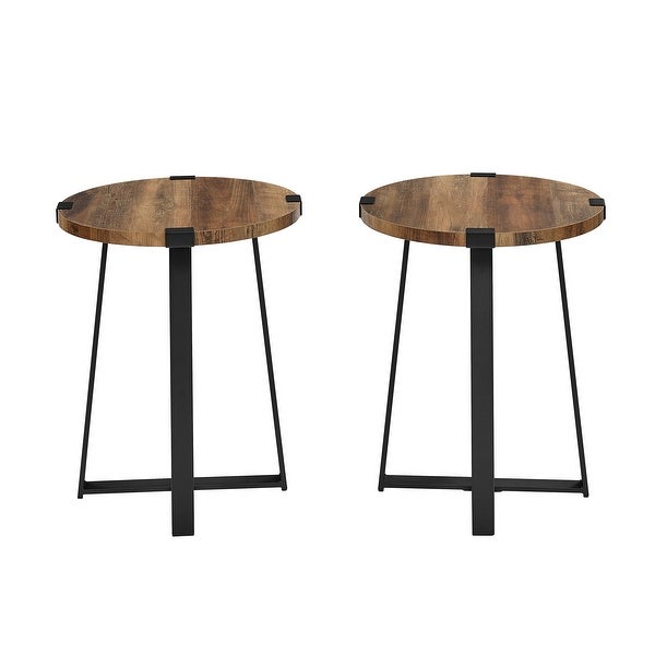 Middlebrook Designs Barnett Round Metal Wrap Side Table - Set of 2