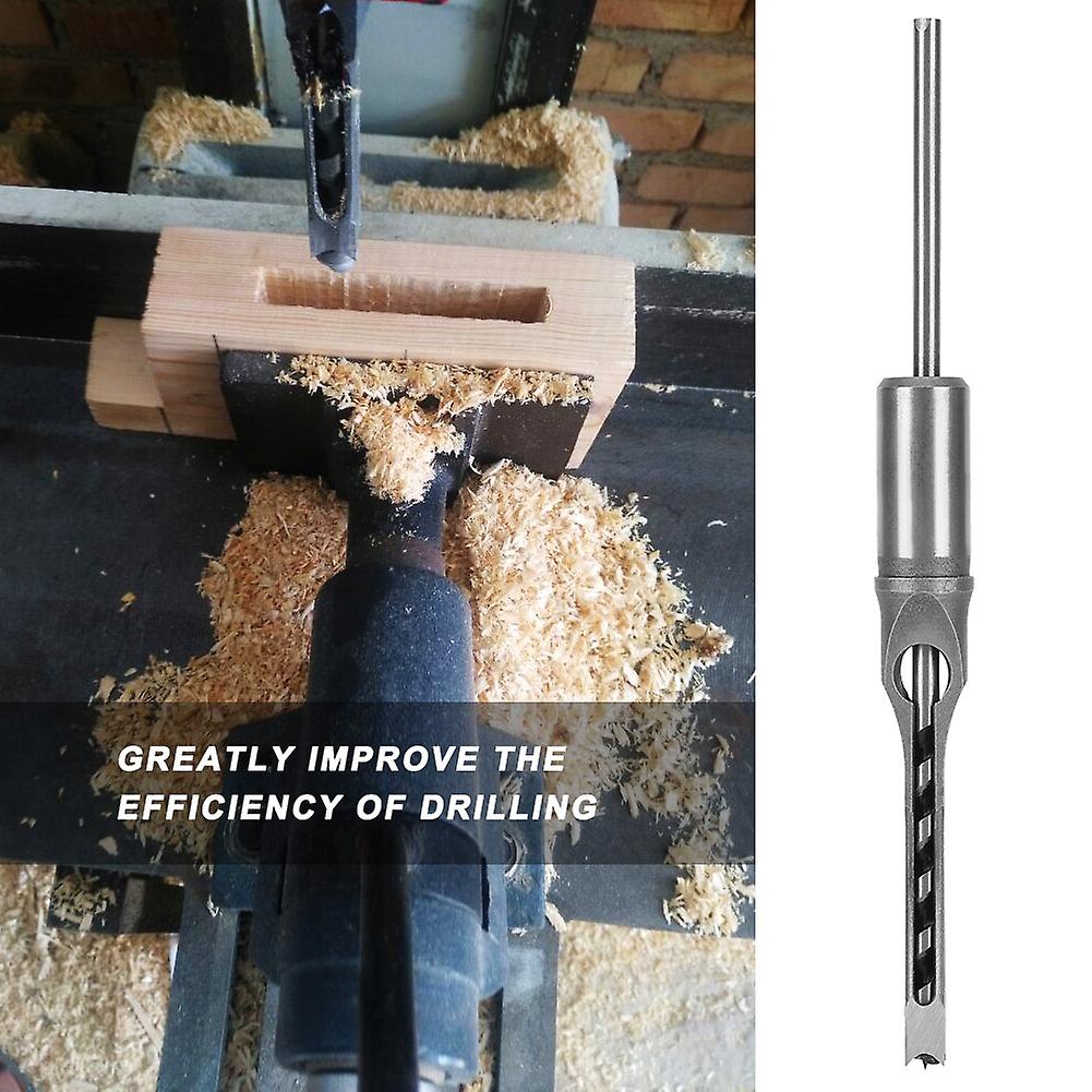 5/16in High Speed Steel Multifunctional Woodworking Square Hole Drill Bit Tool Accessories