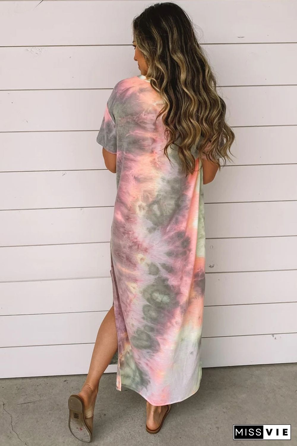 Gray Tie Dye Maxi Dress