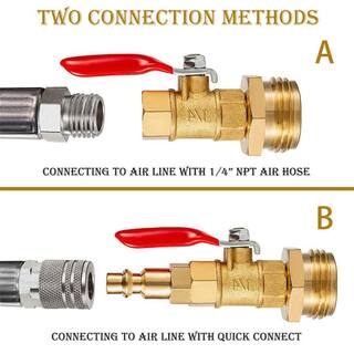 Dyiom 2-Pack Heavy-Duty 34 in. Solid Brass Garden Hose Shut Off Valve with 10 Extra Rubber Washers B08M5F3JKJ