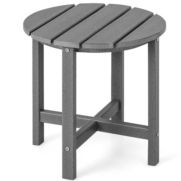 Costway 18'' Patio Round Adirondack Side Table Weather Resistant HDPE