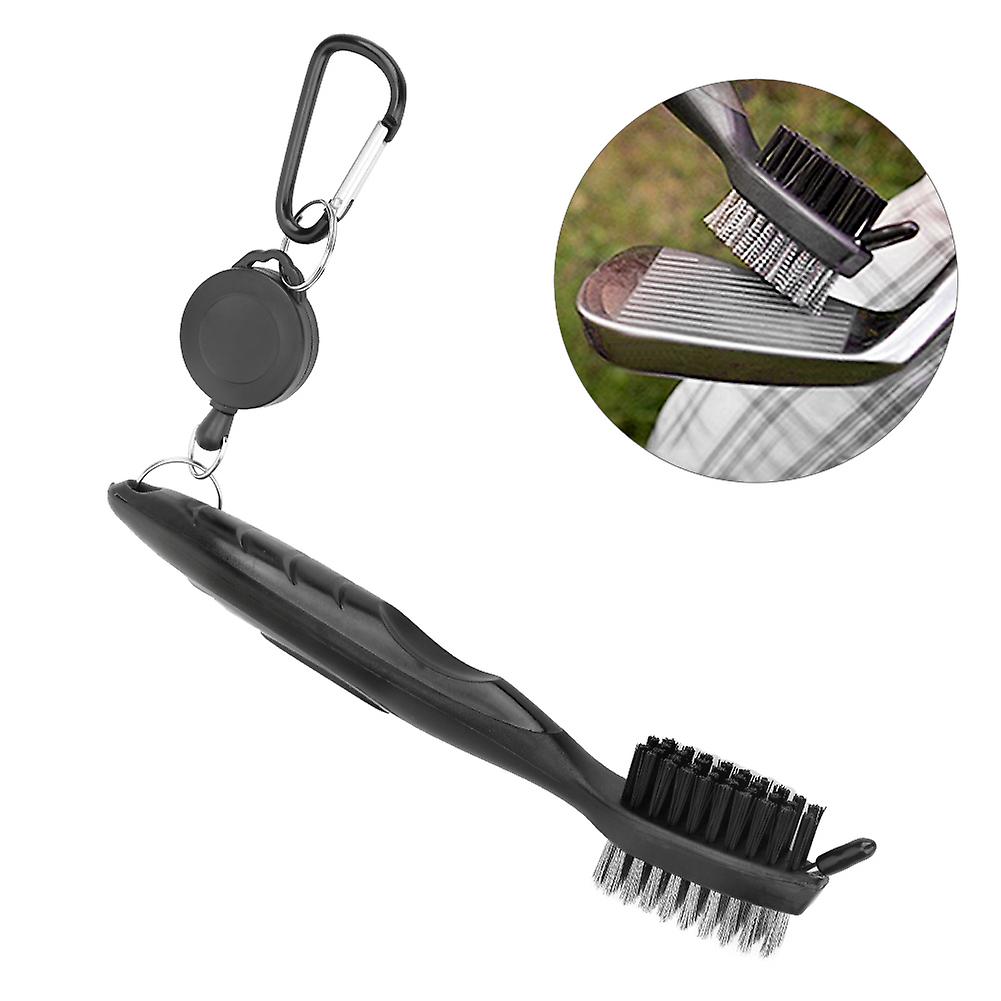 Multifunctional Golf Club Cleaner Brush With Nylon Steel Dual Bristles Cleaning Toolblack